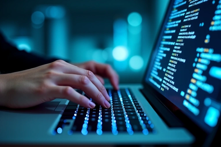 Person using a laptop, representing data collection and privacy